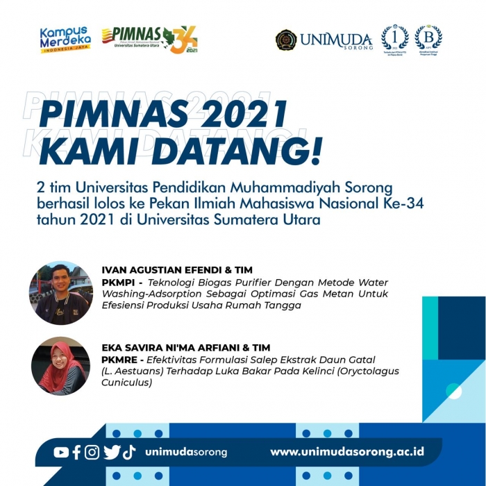 2 Tim PKM UNIMUDA Sorong Lolos ke PIMNAS 2021