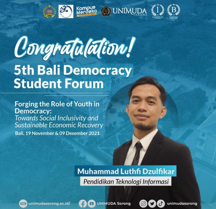 Mahasiswa UNIMUDA kembali Ukir Prestasi Lolos pada 5th Bali Democracy Student Forum