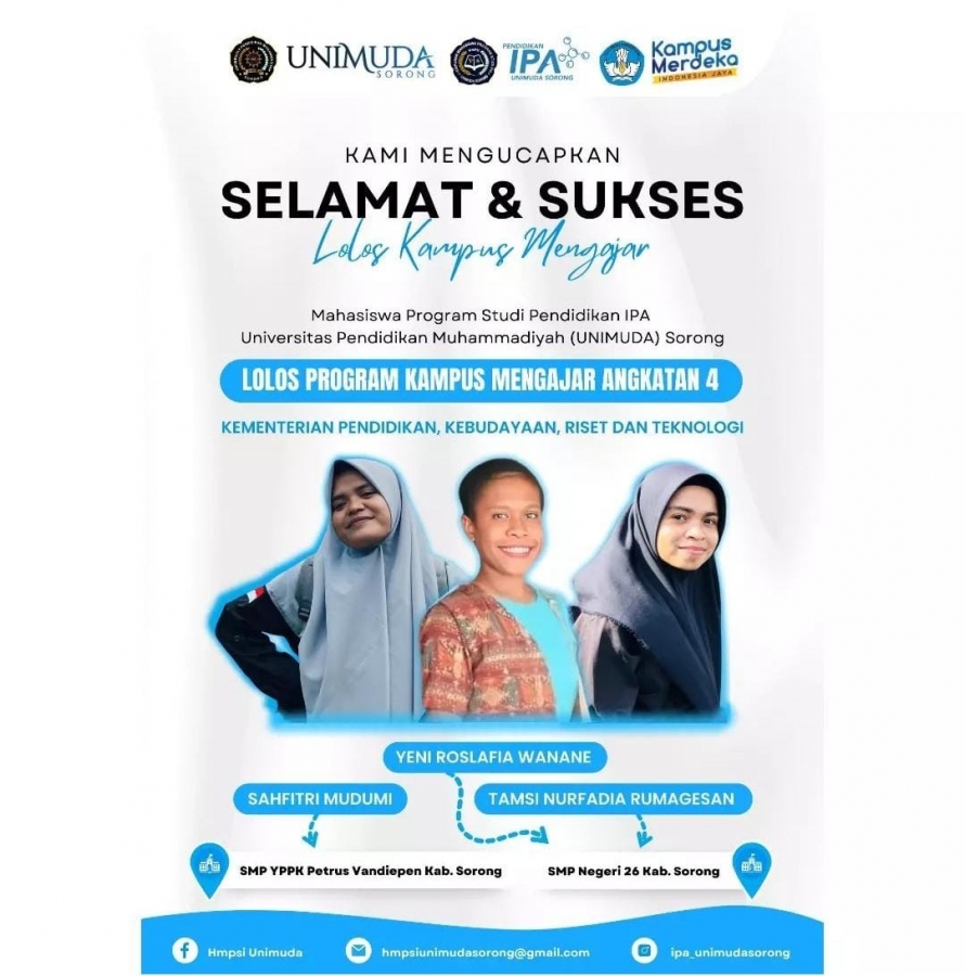 Tiga Mahasiswa Pendidikan IPA Lolos Program Kampus Mengajar 4