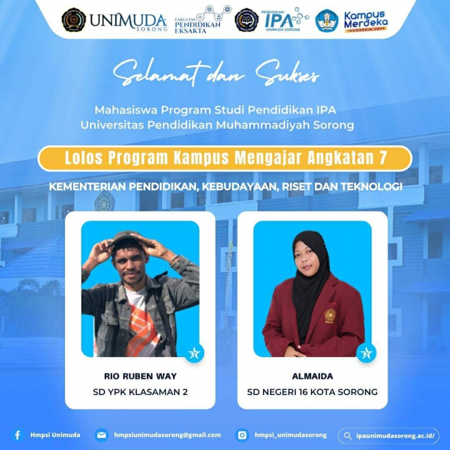 Tradisi Lolos Kampus Mengajar, Dua Mahasiswa IPA Lolos Angkatan 7