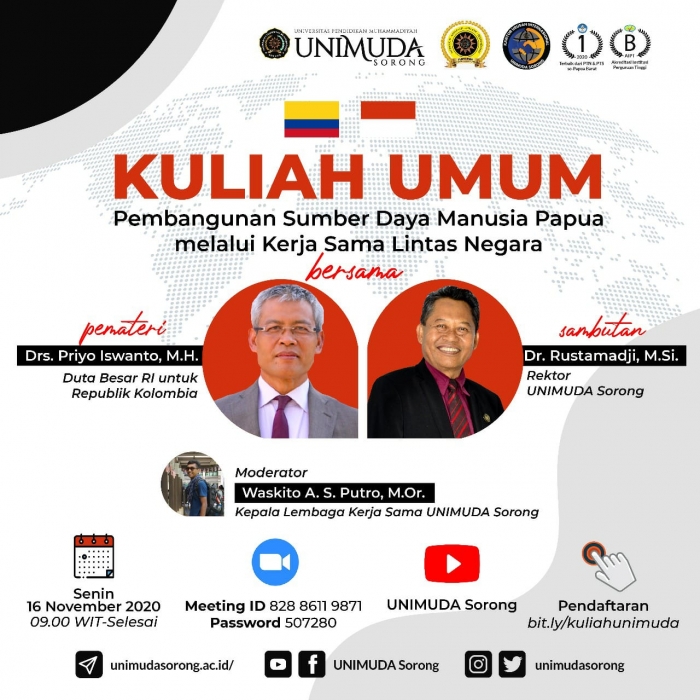 Kulaih Umum “Pembangunan SDM Papua Melalui Kerja Sama Lintas Negara”