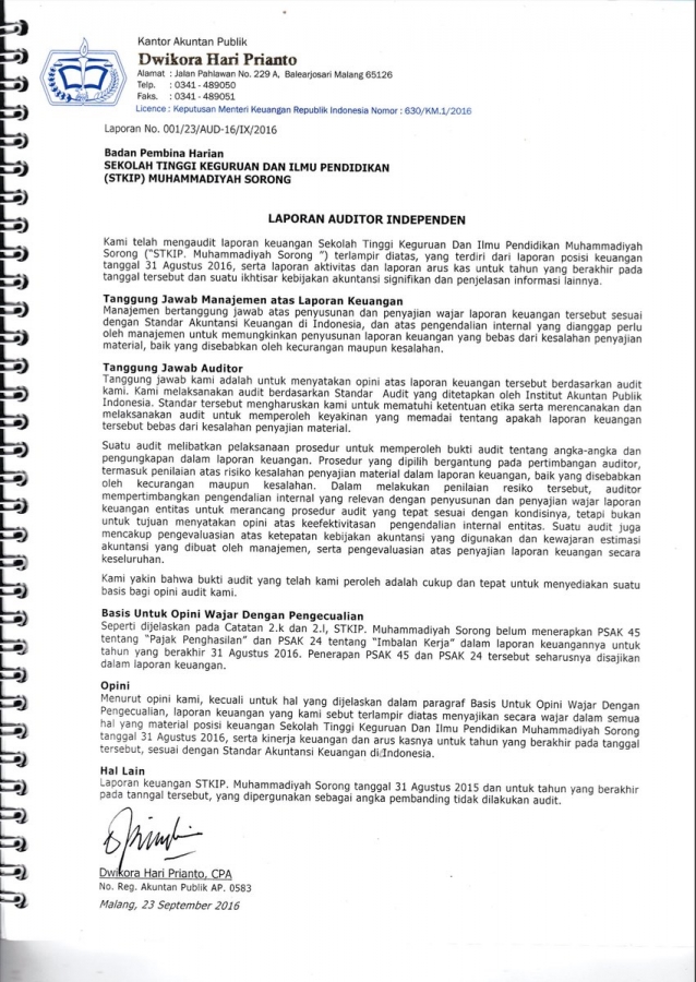 Laporan Audit Keuangan