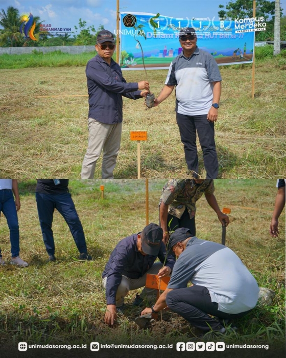 Penandatanganan PKS UNIMUDA Sorong dan Bank BNI Cabang Sorong Dirangkaikan Penanaman 77.000 Pohon untuk HUT BNI