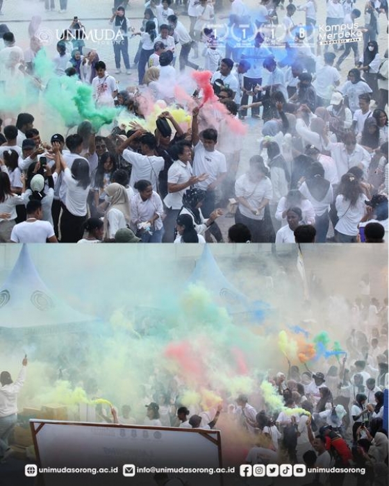 Perdana di UNIMUDA Sorong, ColourFun Dalam Rangka Launching Penerimaan Mahasiswa Baru Berlangsung Meriah