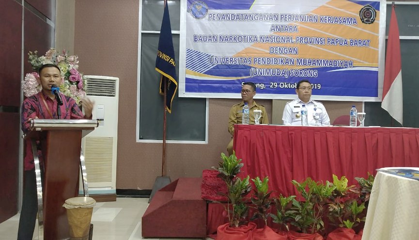 Ciptakan Kampus Bersih Narkoba, UNIMUDA Sorong Resmi Teken MoU dengan BNN Papua Barat