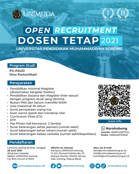 REKRUTMEN DOSEN TETAP 2021 (Tahap II)