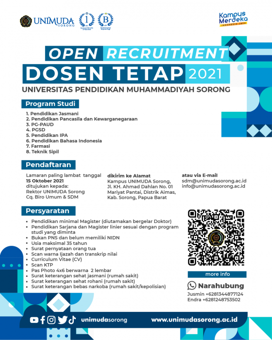 REKRUTMEN DOSEN TETAP 2021 (TAHAP III)