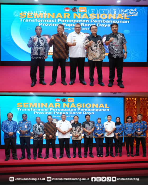 Seminar Nasional : Kolaborasi UNIMUDA Sorong, IPDN, dan MIPI Bahas Transformasi Pembangunan Papua Barat Daya bersama Gubernur PBD