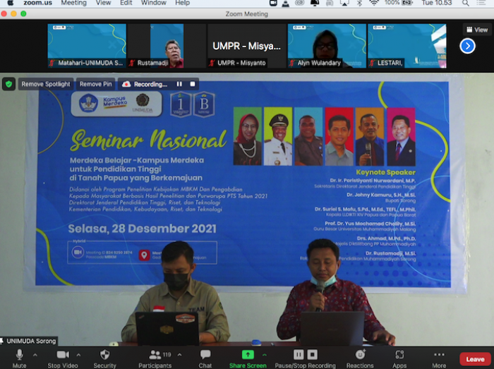 UNIMUDA Sorong Mengadakan Seminar Nasional yang didanai Kemdikbudristek